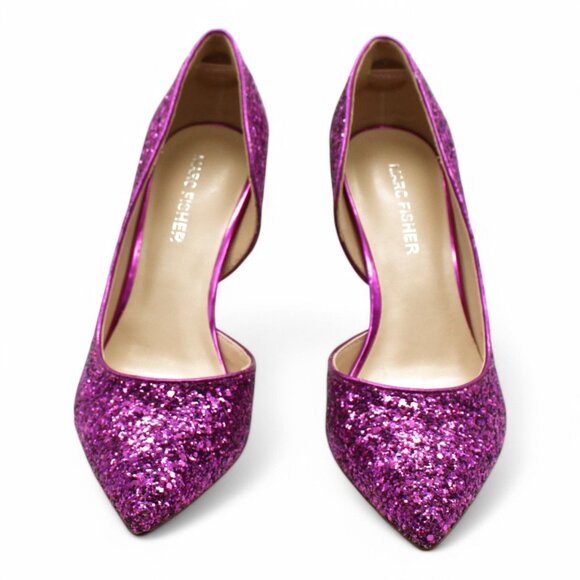 Marc Fisher Womens Christay Glitter Slip-on D Orsay Heels - Picture 2 of 8